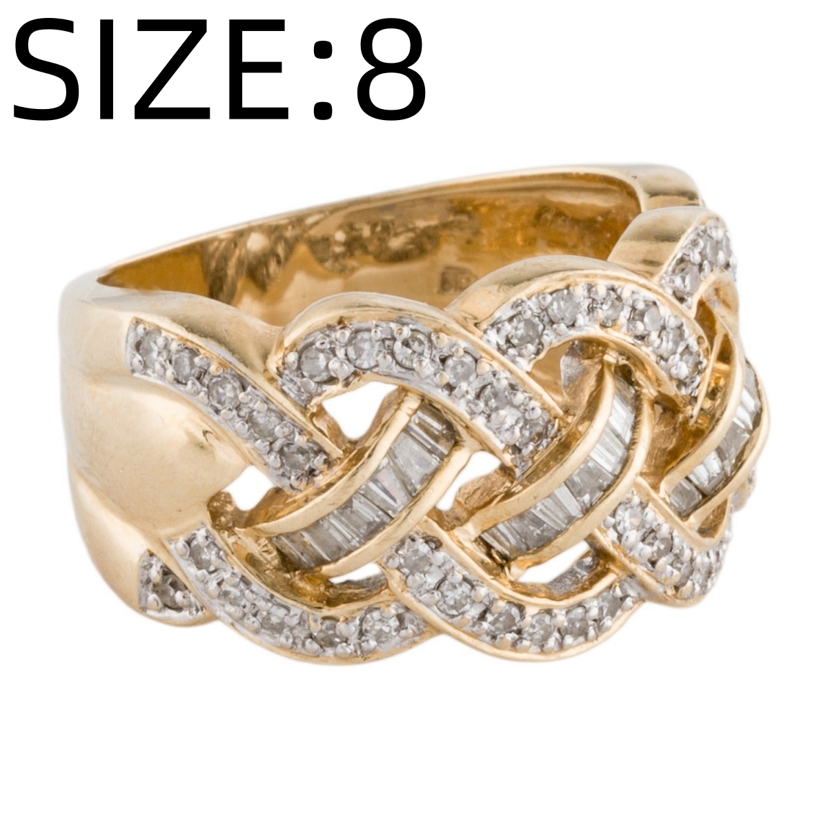Unisex Copper Floral Pattern Ring with Synthetic Zirconia